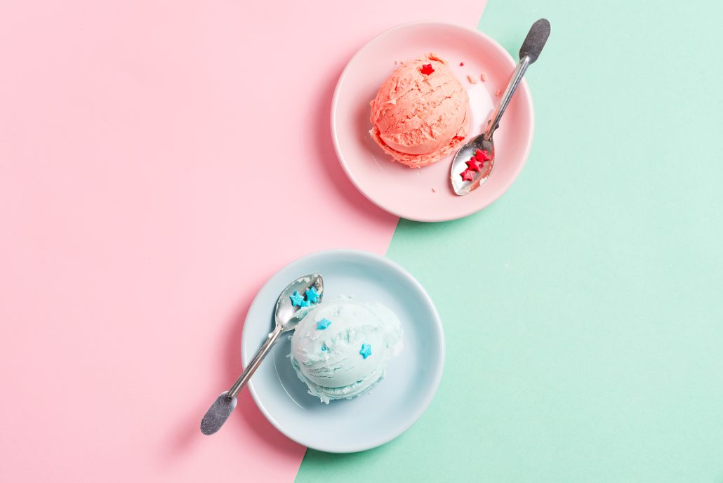 ice cream cups with spoon