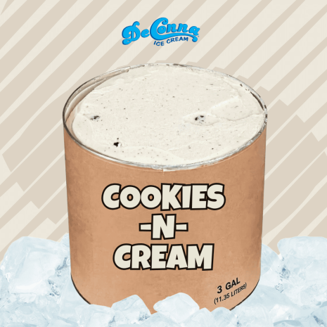 Cookies-n-Cream Ice Cream 3 Gallon Tub DeConna 1