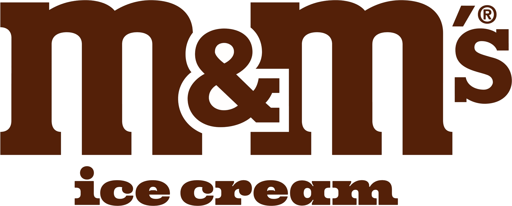 M&M's Ice Cream Logo - DeConna Ice Cream M&M's ice cream logo in bold brown typography
